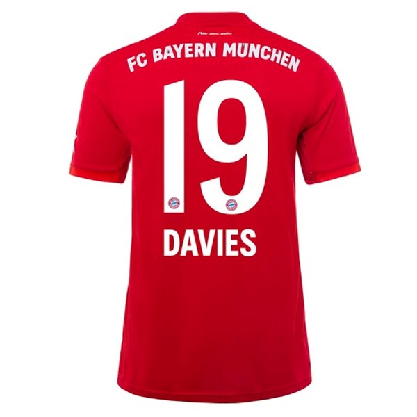 Camiseta Bayern Munich NO.19 Davies Replica Primera Ropa 2019/20 Rojo